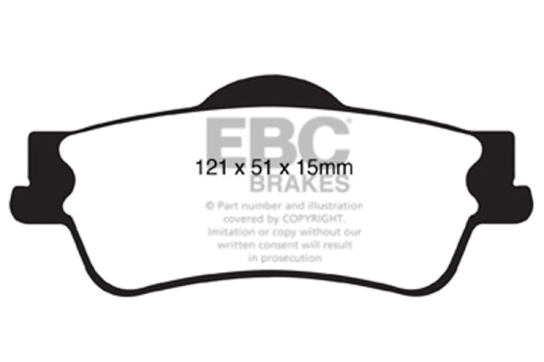 EBC 11+ Chevrolet Caprice 3.6 Yellowstuff Rear Brake Pads - Bull Strap