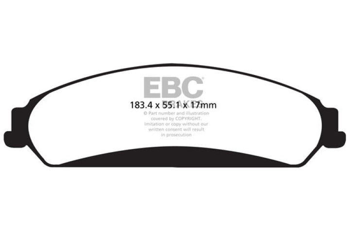EBC 11+ Chrysler 300C 5.7 Yellowstuff Front Brake Pads - Bull Strap