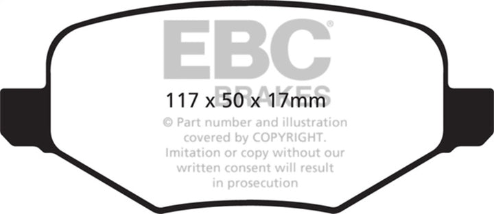 EBC 11+ Ford Explorer 2.0 Turbo 2WD Greenstuff Rear Brake Pads - Bull Strap