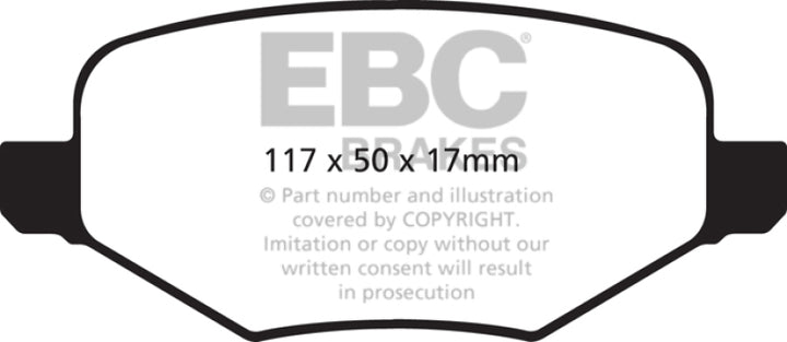 EBC 11+ Ford Explorer 2.0 Turbo 2WD Greenstuff Rear Brake Pads - Bull Strap