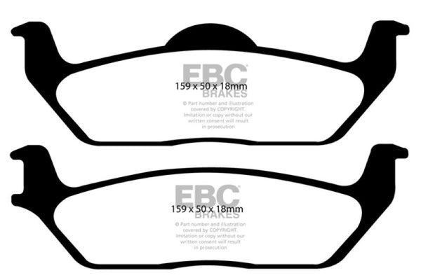 EBC 11 Ford F150 3.5 Twin Turbo (2WD) 6 Lug Greenstuff Rear Brake Pads - Bull Strap