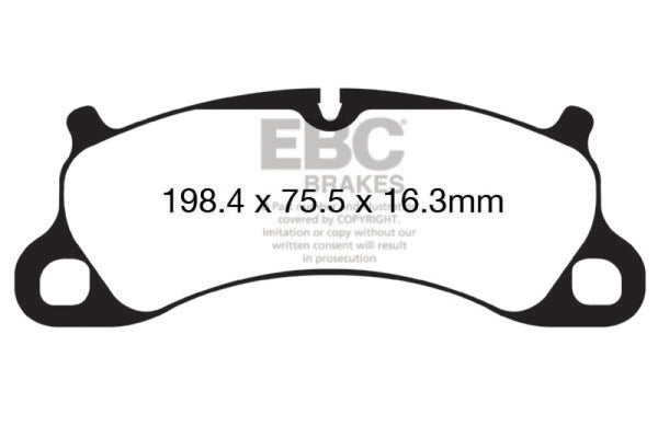 EBC 12-15 Porsche 911 (991) (Cast Iron Rotor only) 3.8 Carrera S Redstuff Front Brake Pads - Bull Strap
