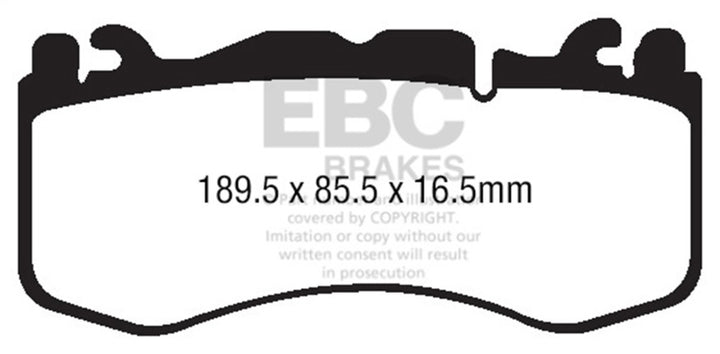 EBC 12+ Aston Martin Vantage 4.7 Yellowstuff Front Brake Pads - Bull Strap