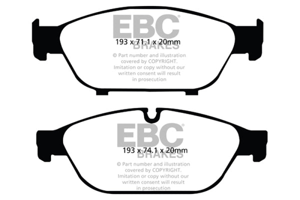 EBC 12+ Audi A6 Quattro 3.0 Supercharged Yellowstuff Front Brake Pads - Bull Strap