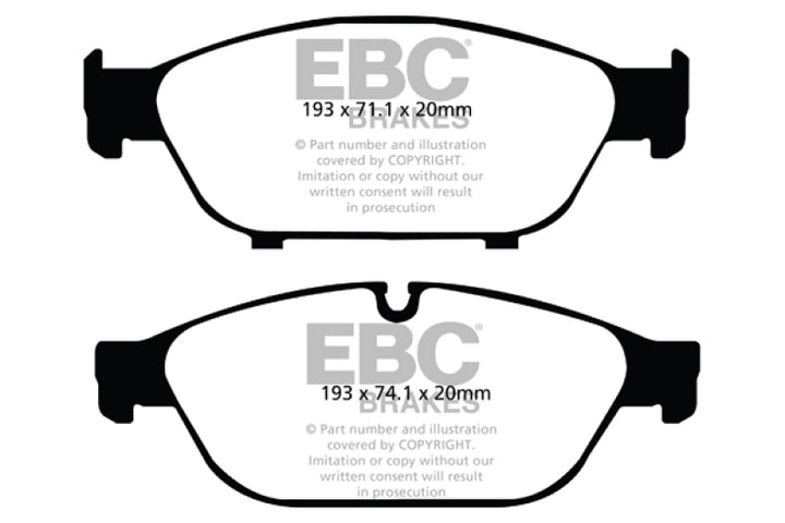 EBC 12+ Audi A6 Quattro 3.0 Supercharged Yellowstuff Front Brake Pads - Bull Strap