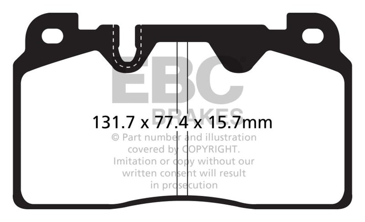 EBC 12+ Audi Q5 2.0 Turbo (Brembo) Redstuff Front Brake Pads - Bull Strap