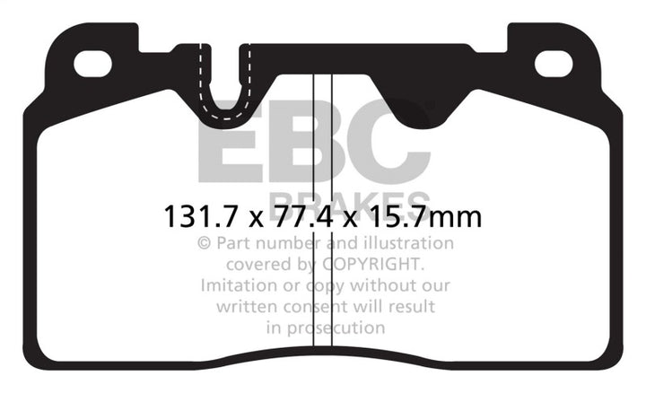 EBC 12+ Audi Q5 2.0 Turbo (Brembo) Redstuff Front Brake Pads - Bull Strap