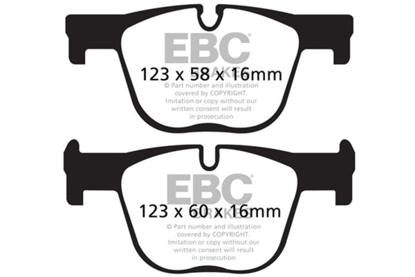 EBC 12+ BMW 335 3.0 Turbo (F30) Yellowstuff Rear Brake Pads - Bull Strap