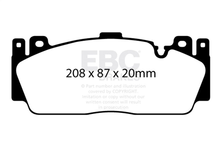 EBC 12+ BMW M5 4.4 Twin Turbo (F10) Yellowstuff Front Brake Pads - Bull Strap