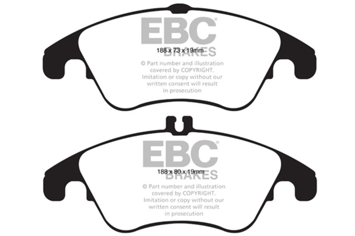 EBC 12+ Mercedes-Benz C250 Coupe 1.8 Turbo Sport Edition Redstuff Front Brake Pads - Bull Strap