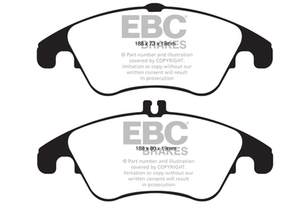 EBC 12+ Mercedes-Benz C250 Coupe 1.8 Turbo Sport Edition Yellowstuff Front Brake Pads - Bull Strap