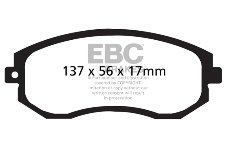 EBC 12+ Scion FR-S 2 Redstuff Front Brake Pads - Bull Strap