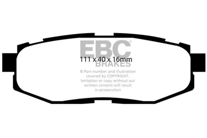 EBC 12+ Scion FR-S 2 Redstuff Rear Brake Pads - Bull Strap