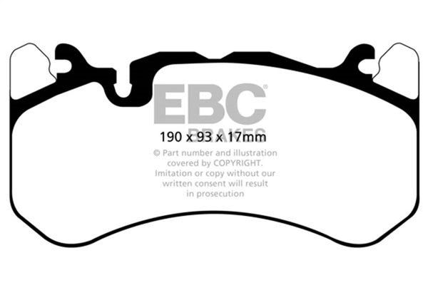 EBC 13-14 Audi RS7 4.0TT (w/Cast Iron Rotors & Trapezoid Weights) Redstuff Front Brake Pads - Bull Strap