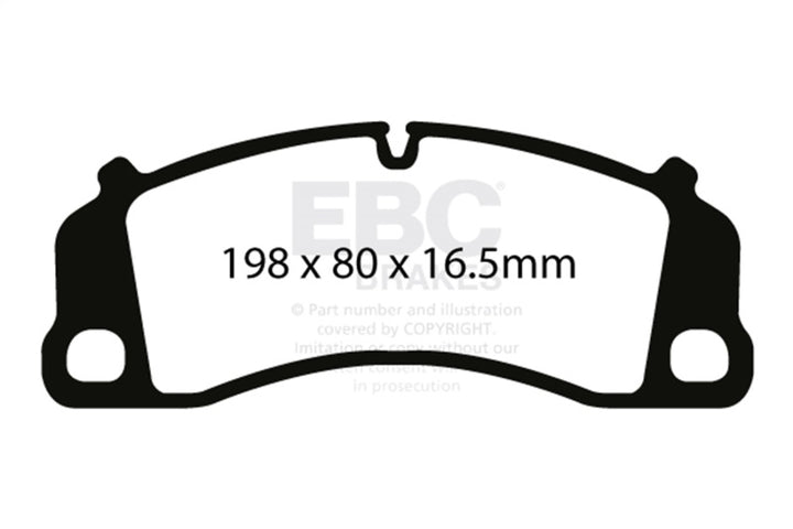EBC 13-15 Porsche 911 (991) (Cast Iron Rotor only) 3.8 GT3 Yellowstuff Front Brake Pads - Bull Strap