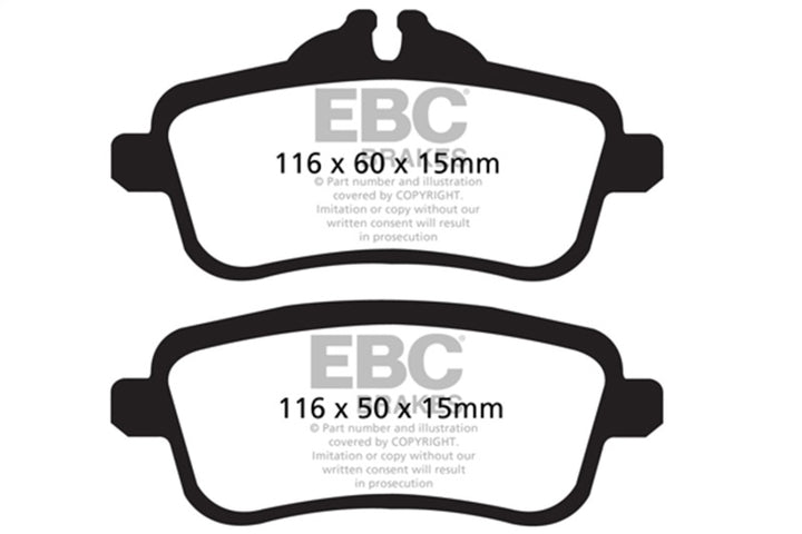 EBC 13-16 Mercedes-Benz GL350 3.0 TD Greenstuff Rear Brake Pads - Bull Strap