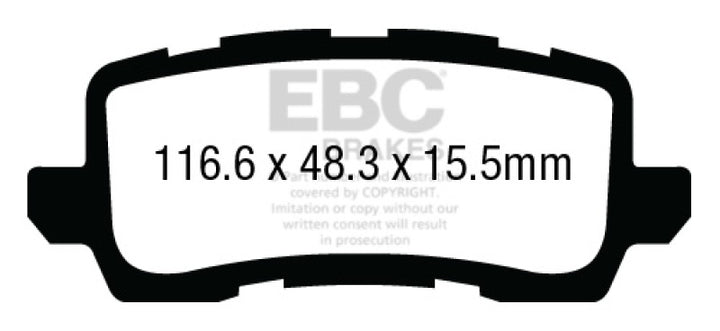 EBC 13+ Acura RLX 3.5 Redstuff Rear Brake Pads - Bull Strap