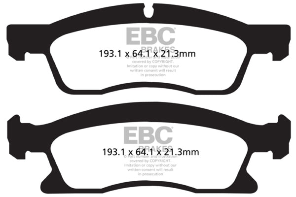 EBC 13+ Dodge Durango 5.7 Greenstuff Front Brake Pads - Bull Strap
