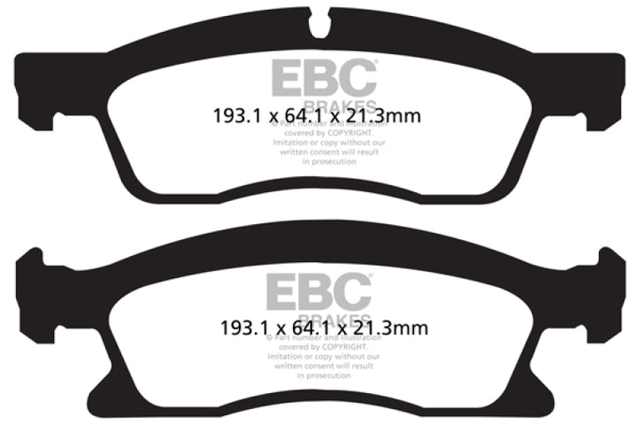 EBC 13+ Dodge Durango 5.7 Greenstuff Front Brake Pads - Bull Strap