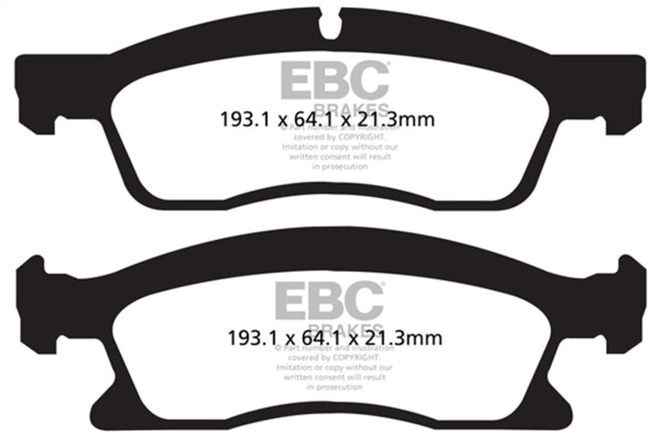 EBC 13+ Dodge Durango 5.7 Greenstuff Front Brake Pads - Bull Strap