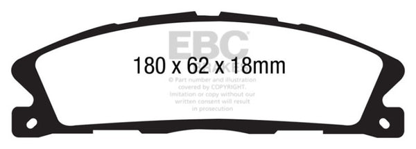 EBC 13+ Ford Explorer 3.5 Twin Turbo 4WD Greenstuff Front Brake Pads - Bull Strap