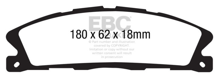 EBC 13+ Ford Explorer 3.5 Twin Turbo 4WD Greenstuff Front Brake Pads - Bull Strap