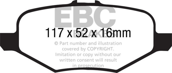 EBC 13+ Ford Explorer 3.5 Twin Turbo 4WD Greenstuff Rear Brake Pads - Bull Strap