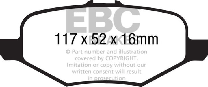 EBC 13+ Ford Explorer 3.5 Twin Turbo 4WD Greenstuff Rear Brake Pads - Bull Strap