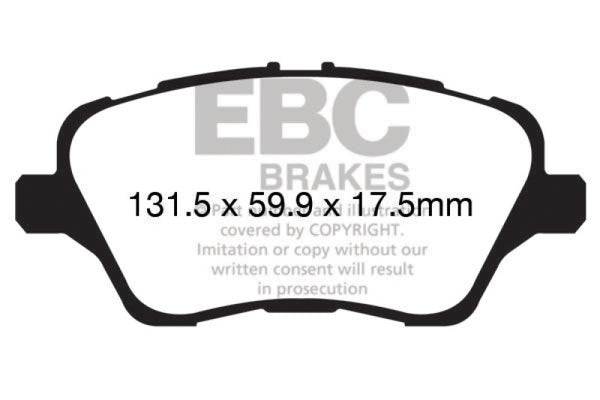 EBC 13+ Ford Fiesta 1.6 Turbo ST Redstuff Front Brake Pads - Bull Strap