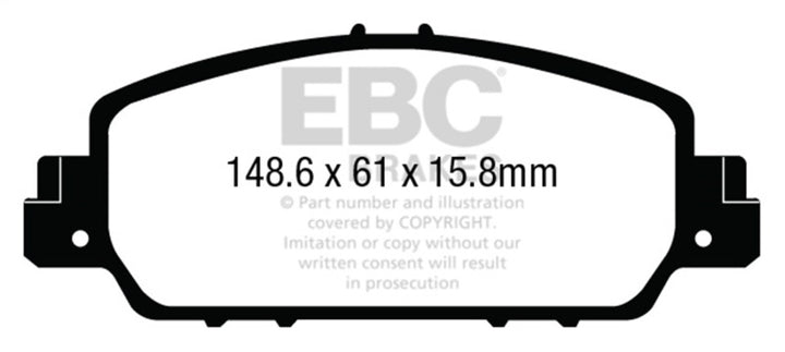 EBC 13+ Honda Accord Coupe 2.4 EX Greenstuff Front Brake Pads - Bull Strap