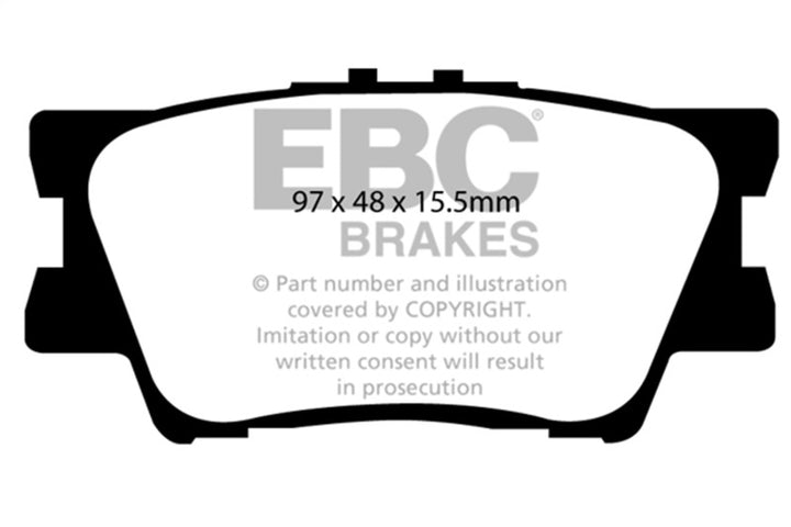EBC 13+ Lexus ES300h 2.5 Hybrid Redstuff Rear Brake Pads - Bull Strap