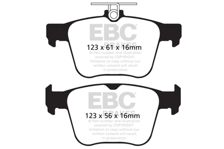 EBC 14-20 Audi S3 2.0 Turbo Yellowstuff Rear Brake Pads - Bull Strap