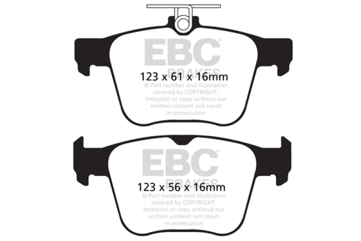 EBC 14-20 Audi S3 2.0 Turbo Yellowstuff Rear Brake Pads - Bull Strap