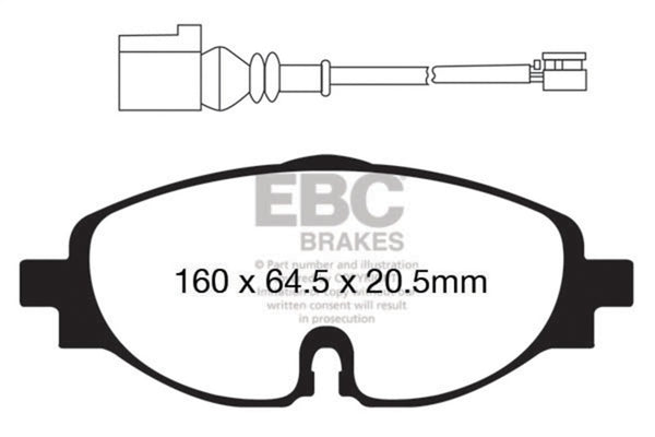 EBC 14+ Audi A3 1.8 Turbo Yellowstuff Front Brake Pads - Bull Strap