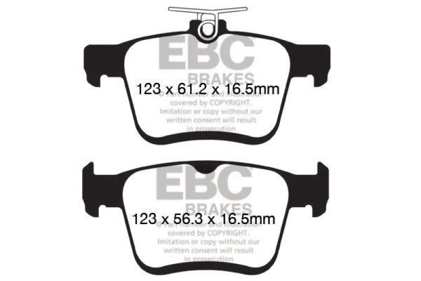 EBC 14+ Audi A3 1.8 Turbo (w/Electronic Parking Brake) Greenstuff Rear Brake Pads - Bull Strap