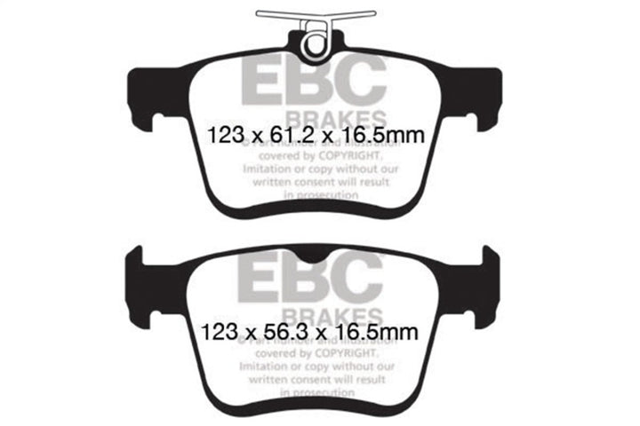 EBC 14+ Audi A3 1.8 Turbo (w/Electronic Parking Brake) Greenstuff Rear Brake Pads - Bull Strap