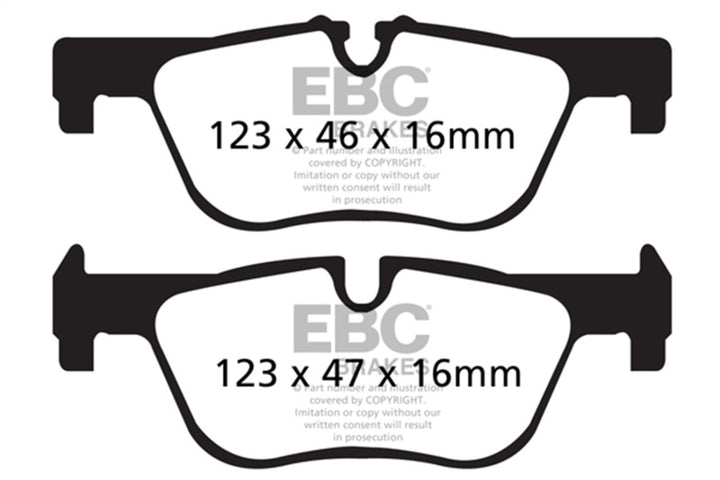 EBC 14+ BMW 228 Coupe 2.0 Turbo ATE calipers Yellowstuff Rear Brake Pads - Bull Strap