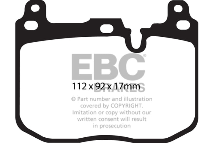 EBC 14+ BMW 228 Coupe 2.0 Turbo Brembo calipers Greenstuff Front Brake Pads - Bull Strap