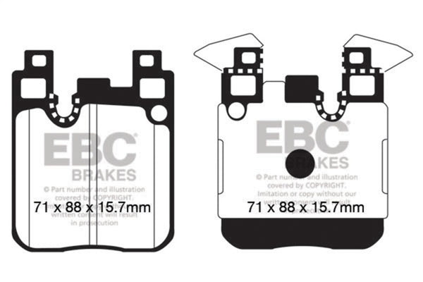 EBC 14+ BMW M3 3.0 Twin Turbo (F80) Yellowstuff Rear Brake Pads - Bull Strap