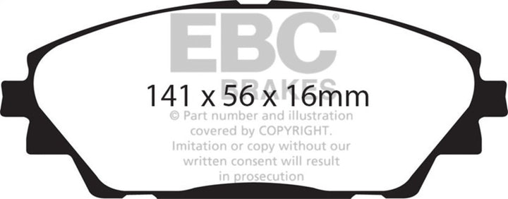 EBC 14+ Mazda 3 2.0 (Japan Build) Yellowstuff Front Brake Pads - Bull Strap