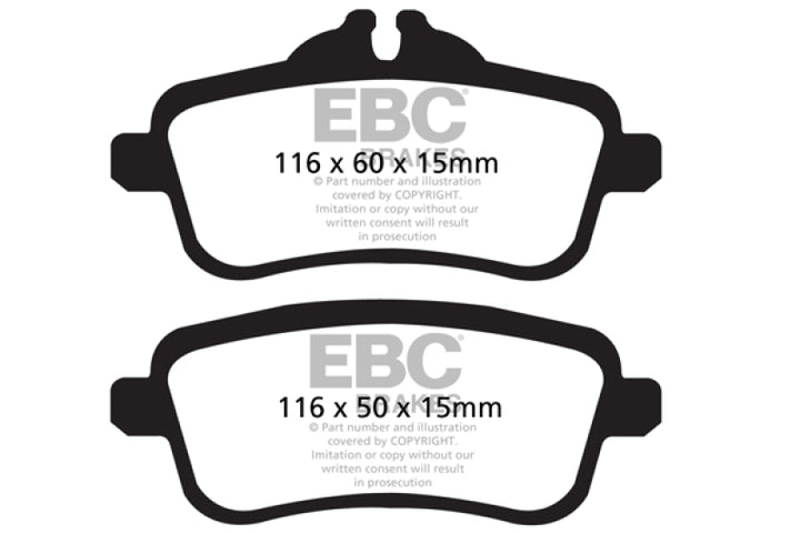 EBC 14+ Mercedes-Benz CLA45 AMG 2.0 Turbo Redstuff Rear Brake Pads - Bull Strap
