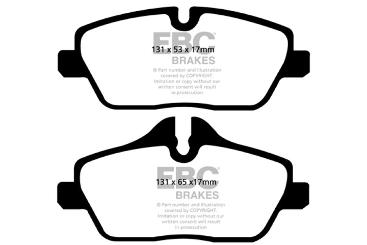 EBC 14+ Mini Hardtop 1.5 Turbo Cooper Yellowstuff Front Brake Pads - Bull Strap