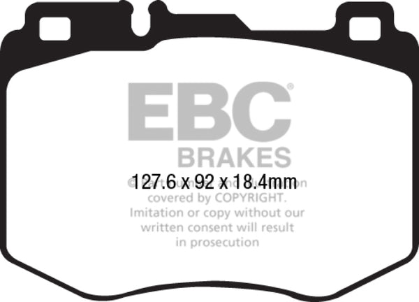 EBC 15-16 Mercedes-Benz C400 (W205) 3.0 Twin Turbo 4-Matic Yellowstuff Front Brake Pads - Bull Strap