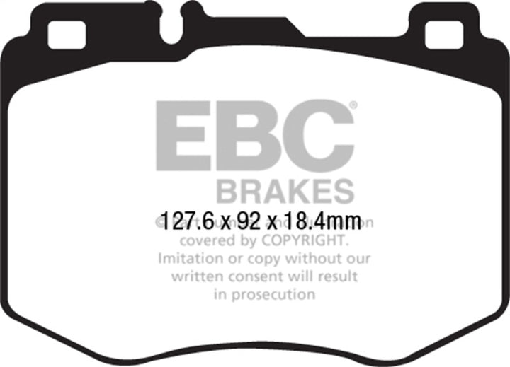 EBC 15-16 Mercedes-Benz C400 (W205) 3.0 Twin Turbo 4-Matic Yellowstuff Front Brake Pads - Bull Strap