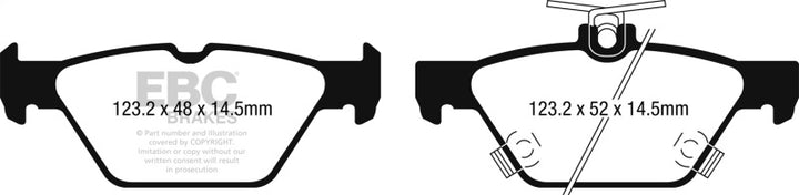 EBC 15-17 Subaru Outback / Legacy Greenstuff 2000 Series Sport Rear Brake Pads - Bull Strap
