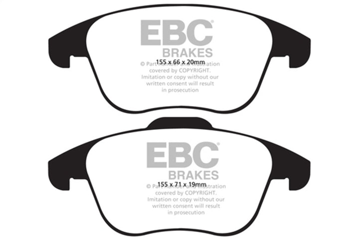 EBC 15-19 Audi Q3 2.0 Turbo Greenstuff Front Brake Pads - Bull Strap