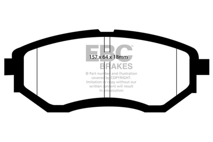 EBC 15-21 Subaru WRX 2.5L (Excl 2022 Models) Bluestuff Front Brake Pads - Bull Strap