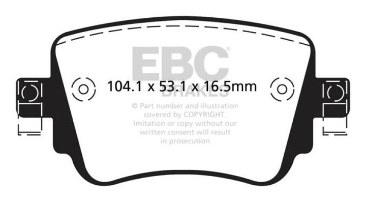 EBC 15-21 Volkswagen GTi 2.0 Turbo Ultimax2 Rear Brake Pads - Bull Strap