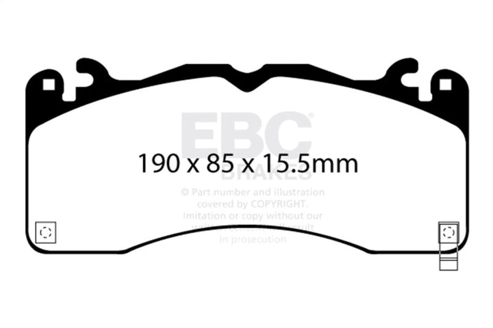 EBC 15-23 Ford Mustang 5.0L (Gen 6) Redstuff Front Brake Pads - Bull Strap