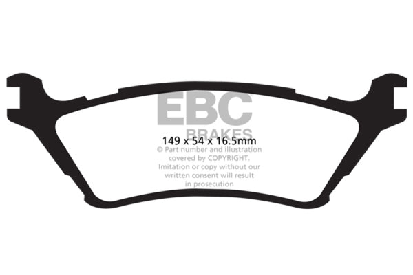 EBC 15+ Ford F150 2.7 Twin Turbo (2WD) Extra Duty Rear Brake Pads - Bull Strap